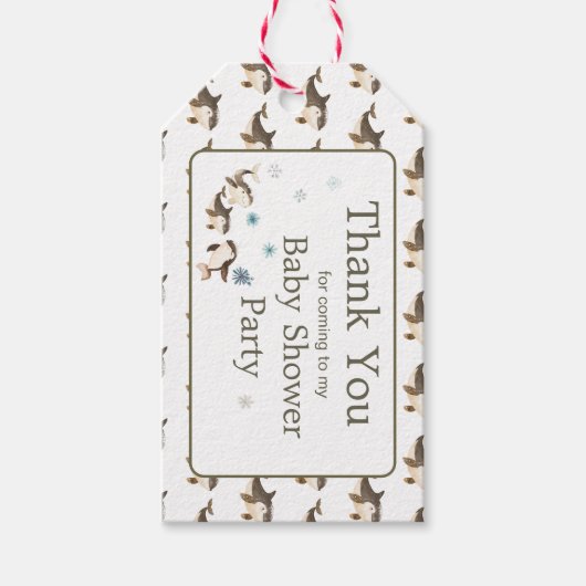 Niedliche Winter Arctic Whale Baby Dusche Geschenkanhänger (Vorderseite)