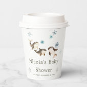 Niedliche Winter Arctic Whale Baby Dusche Pappbecher (Rückseite)
