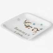 Niedliche Winter Arctic Whale Geburtstagsparty Pappteller (Gewinkelt)