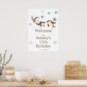 Niedliche Winter Arctic Whale Geburtstagsparty Poster (Küche)