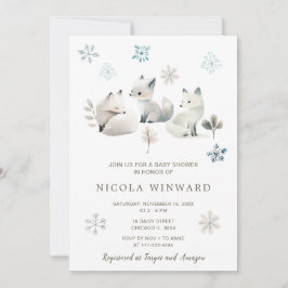 Niedliche Winter Arctic Wolf Babydusche Einladung