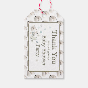 Niedliche Winter Arctic Wolf Babydusche Geschenkanhänger