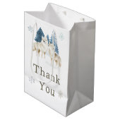 Niedliche Winter Arctic Wolf Babydusche Mittlere Geschenktüte (Vorderseite Schrägansicht)