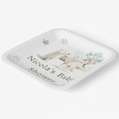 Niedliche Winter Arctic Wolf Babydusche Pappteller (Gewinkelt)