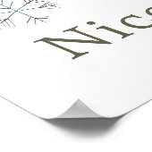 Niedliche Winter Arctic Wolf Babydusche Poster (Ecke)