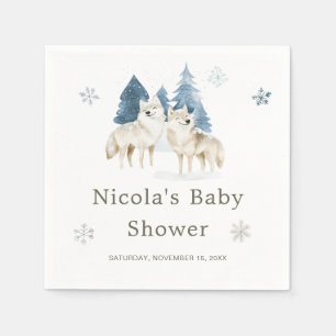 Niedliche Winter Arctic Wolf Babydusche Serviette