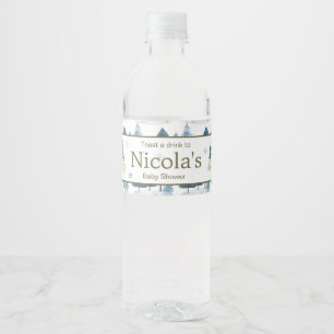 Niedliche Winter Arctic Wolf Babydusche Wasserflaschenetikett