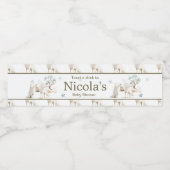 Niedliche Winter Arctic Wolf Babydusche Wasserflaschenetikett (Einzelnes Label)