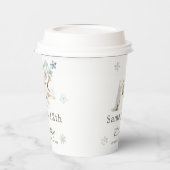 Niedliche Winter Arctic Wolf Geburtstagsparty Pappbecher (Links)