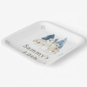 Niedliche Winter Arctic Wolf Geburtstagsparty Pappteller (Gewinkelt)