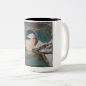 Niedliche Winter Black Capped Chickadee Tasse (VorderseiteRechts)