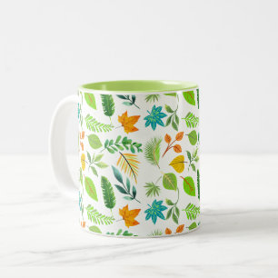 Niedliche Winter-Blätter Herbst-Planter-Keramik Zweifarbige Tasse