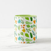 Niedliche Winter-Blätter | Herbst-Planter-Keramik Zweifarbige Tasse (Mittel)
