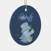 Niedliche Winter-Blues Keramik Ornament (Rechts)