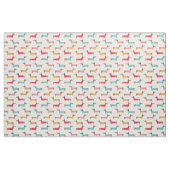 Niedliche Winter Dackel Hundeschema Stoff (Fat Quarter (45,7 x 55,9 cm))
