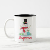 Niedliche Winter Happy Snowman Tasse (Links)