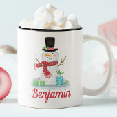 Niedliche Winter Happy Snowman Tasse