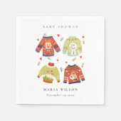 Niedliche Winter Herz Leafy Ugly Sweater Baby Dusc Serviette (Vorderseite)