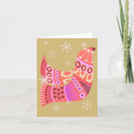 Niedliche Winter Hygge Bird BLANK Grußkarte Dankeskarte