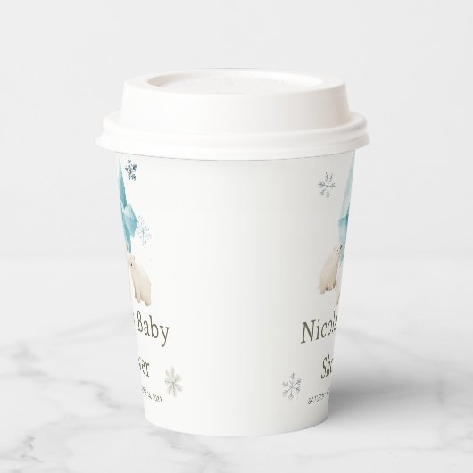 Niedliche Winter Polar Bears Kinderdusche Pappbecher (Links)