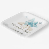 Niedliche Winter Polar Bears Kinderdusche Pappteller (Gewinkelt)