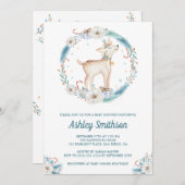 Niedliche Winter Woodland Kinderdusche Einladung (Vorne/Hinten)