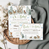 Niedliche Winter Woodland Tiere Snowflake Babydusc Begleitkarte