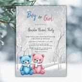 Niedliche Winterbären Gender Reveal Party Einladung