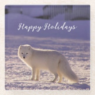 Niedliche Winterfotografie des Schneefräses Glasuntersetzer