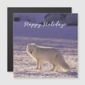 Niedliche Winterfotografie des Schneefräses Magnetkarte (Vorne/Hinten)