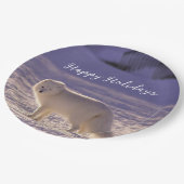 Niedliche Winterfotografie des Schneefräses Pappteller (Schrägansicht)