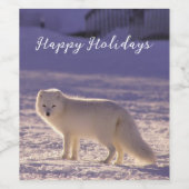 Niedliche Winterfotografie des Schneefräses Weinetikett (Einzelnes Label)