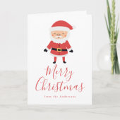 Niedliche Winterfreunde Weihnachtsmann außerhalb d Feiertagskarte (Vorderseite)