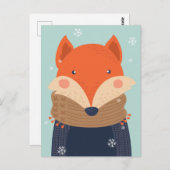 Niedliche Winterfuchs-Postkarte Postkarte (Vorne/Hinten)