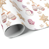 Niedliche Wintergläser Wasserfarbe Schneemannkocht Geschenkpapier (Rolleneckpunkt)