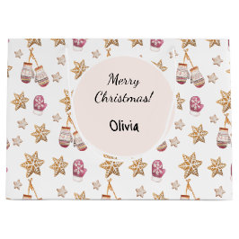 Niedliche Wintergläser Wasserfarbe Schneemannkocht Große Geschenktüte