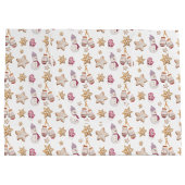 Niedliche Wintergläser Wasserfarbe Schneemannkocht Große Geschenktüte (Rückseite)