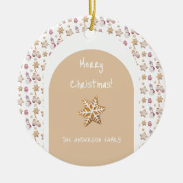 Niedliche Wintergläser Wasserfarbe Schneemannkocht Keramik Ornament