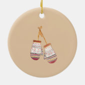 Niedliche Wintergläser Wasserfarbe Schneemannkocht Keramik Ornament (Hinten)