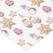 Niedliche Wintergläser Wasserfarbe Schneemannkocht Tischdecke (Schrägansicht)