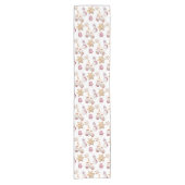 Niedliche Winterglühkuchen im Wasserfarben Kurzer Tischläufer (Vorderseite)