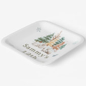 Niedliche Winterhasen Geburtstagsparty Pappteller (Gewinkelt)