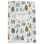 Niedliche Winterhausdörflichkeiten Weihnachten Mittlere Geschenktüte (Vorderseite)