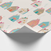 Niedliche Winterhäuser Umschlagpapier Geschenkpapier (Ecke)