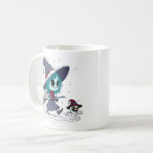 Niedliche Winterhexe Kaffeetasse (Vorderseite Links)