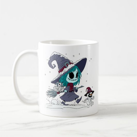 Niedliche Winterhexe Kaffeetasse (Links)