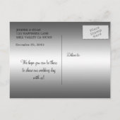 Niedliche Winterhochzeit Save the Date Postkarte (Rückseite)