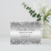 Niedliche Winterhochzeit Save the Date Postkarte (Stehend Vorderseite)