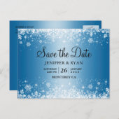 Niedliche Winterhochzeit Save the Date Postkarte (Vorne/Hinten)