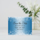 Niedliche Winterhochzeit Save the Date Postkarte (Stehend Vorderseite)